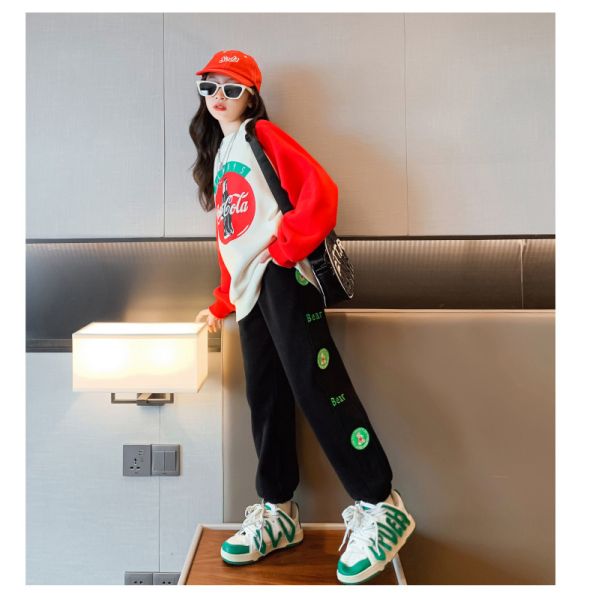 Leisure Childrens Spring Clothes Sweatpants Grey Thick Warm