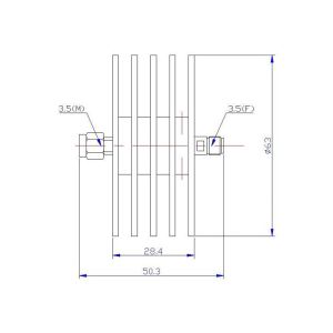 25 W 3.5 mm Attenuators Coaxial Fixed DC-26.5 GHz Connector
