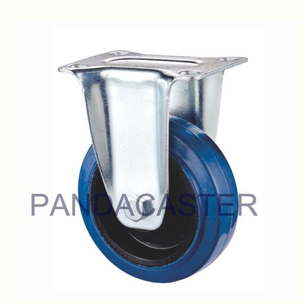 Buy Top Plate Blue Caster Wheels 4 Inch Elastic Rubber Tread Wheels at wholesale prices