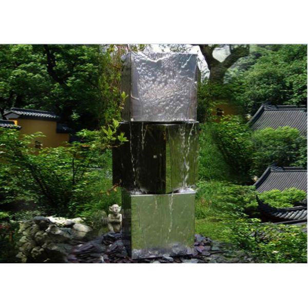 Buy Three Tubes Stainless Steel Water Feature Sculptures Modern Western Style at wholesale prices