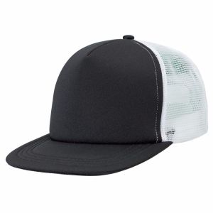 5 Panel Unisex Flat Brim Snapback Hats With Plastic Buckle Back Closure