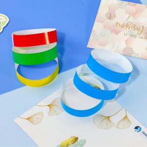 2025 Cheap Synthetic Paper Event VIP Wristbands Logo Printed Water Resistant