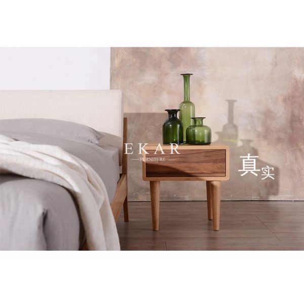 European Bedroom Furniture 4 Legs Wooden Bedside Night Stand Tables