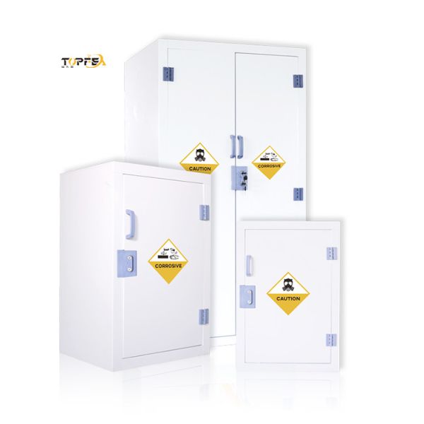 Buy Lockable Polypropylene Safety Cabinet White Solvent Storage Cupboard at wholesale prices
