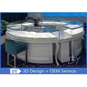 Electroplating Surface Jewelry Showcase Display / Round Jewelry Display Cases