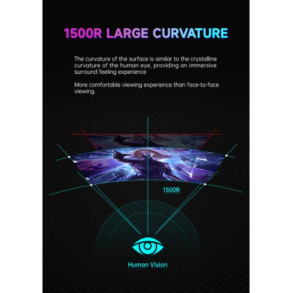 1500R Curve Rate 32 Inch Gaming Monitor 3440x1440 With RGB Lighting Height Adjustable