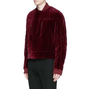 Mens Ruche Sleeve Winter Cotton Velvet Jacket