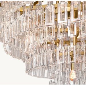 Brass Crystal Farmhouse Large Foyer Pendant Light Chrome Finish