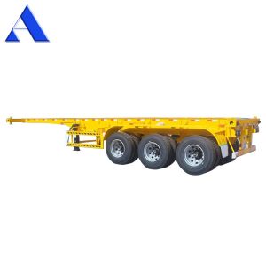 12R22.5 Linglong Tire 2 Axle 40ft 20ft Shipping Chassis with Gooseneck Skeleton