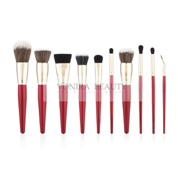 Buy Premium Prefessional Synthetic Makeup Brush Set With Shiny Red Handle at wholesale prices