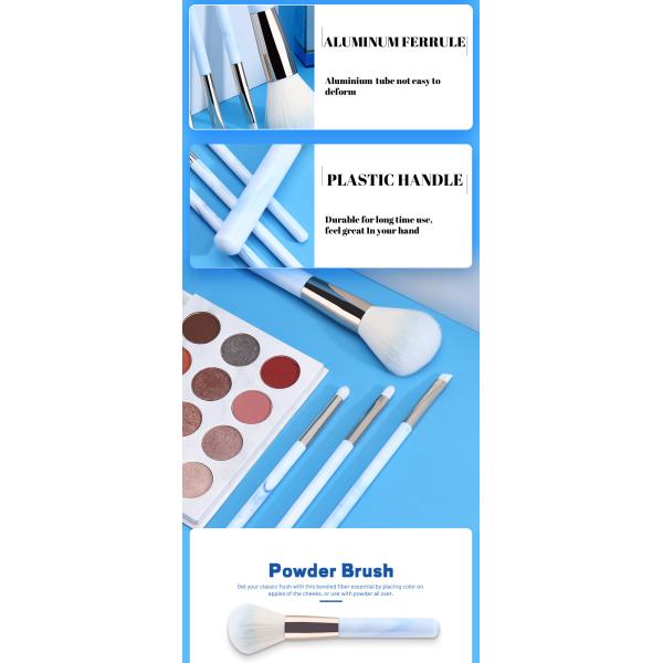 4pcs Travel Makeup Brush Set With Synthetic Hair And Plastic Handle With PVC Packaging Box