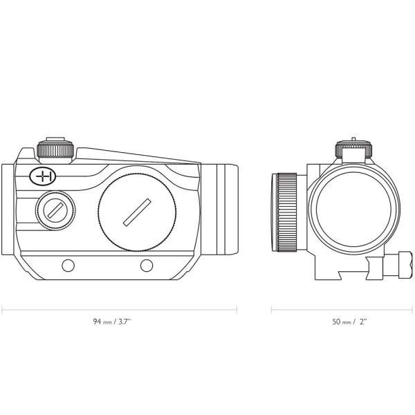 1x25 Airsoft Red Dot 9-11mm Rail Sight Black 3 MOA Red Dot Integrated Mount