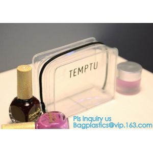 Promotion reusable clear printed transparent zipping storage cosmetic toiletry