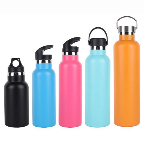 Wide Mouth Vacuum Insulated Stainless Steel Water Bottle With Leakproof Closeable Lid For Cold Water Drinks, Sports, Travel, Car And School
