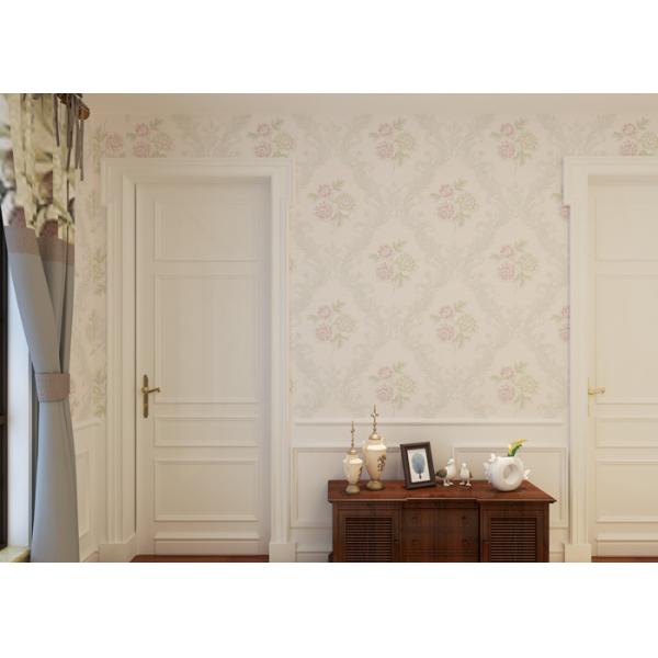 Buy Beige Floral Pattern Non Woven Wallcovering , Interior Decorating Wallpaper SGS CSA at wholesale prices