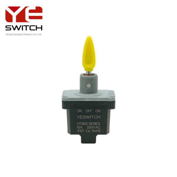 Yellow Booted Handle IP68 Rating Industrial Toggle Switch With Screw Terminal