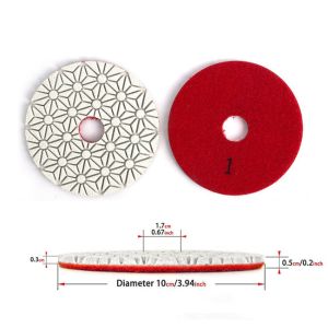 Thickness 3mm Dry 3 Step Vitrified Diamond Polishing Pads 100mm