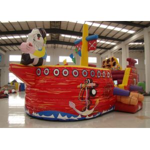 Double Stitching Pirate Bounce House , Pirate Ship Inflatable Bouncer
