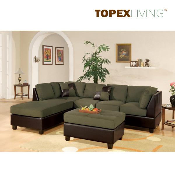 Microfiber Sectional Sofa 2pc Set Sofa Couch Chaise Sofa Set with Ottoman,L