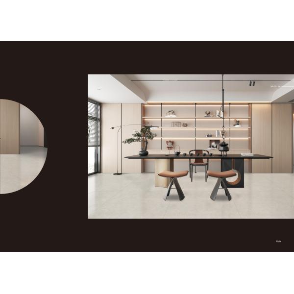 Grey Glazed Porcelain Tile Polished Surfaces 750*1500mm For Office