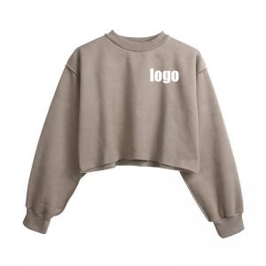 Quality Drop Shoulder Slogan Embroidery Sweatshirt Customized Labels 100% Cotton for sale