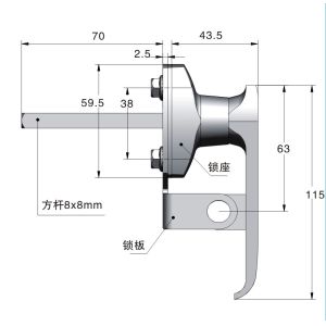Keyless Steel Cabinet Lock Paddlockable Waterproof Door Handle Lock
