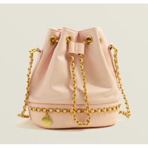 20cm 22cm Female Crossbody Bag BSCI Drawstring Leather Bucket Bag