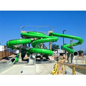 Children Swimming Pool Water Game Play Spiral Fiberglass Water Slide for