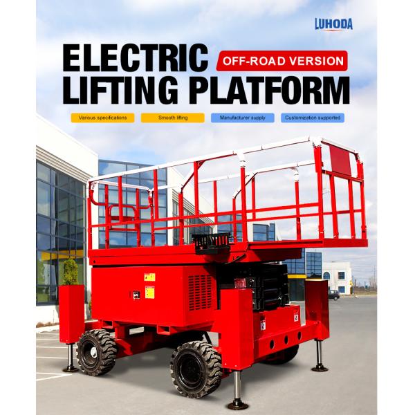 Mobile Electric Self-propelled Hydraulic Scissor Lift Platform Table Aerial Man Lift All Rough Terrain Lifter Scaffolding
