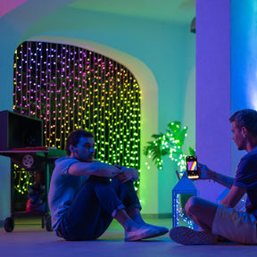 Adjustable RGBIC 2700K-6500K LED Curtain Lights With Music Sync IP44 Waterproof