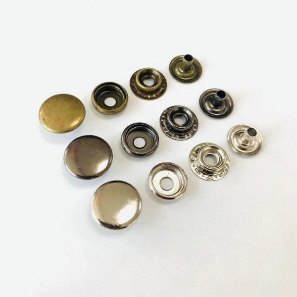 wholesale 4 parts metal stainless steel snap fastener button with custom LOGO