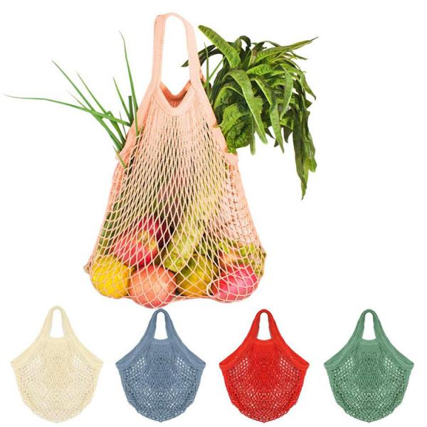 Washable Reusable String Eco friendly Grocery Mesh Cotton Shopping Bags with Logos