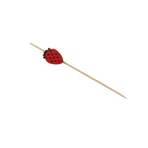 Strawberry Shaped Beaded Bamboo Food Picks Cocktail Skewers 100pcs/Pack
