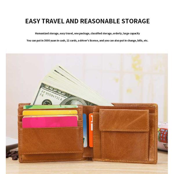 Men's RFID Leather Wallet with Smart Design and Other Pattern Type in Genuine Leather