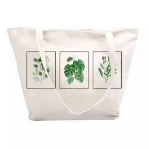 China Promotional Logo Print 12oz White Hand Tote Cotton Bag on sale