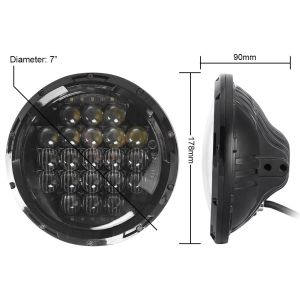 5D New 2pcs 7-inch 105W White LED Round-shaped Headlight for Jeep LED Daytime