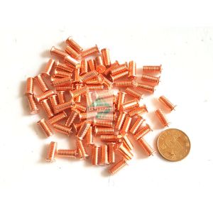 M3 - M10 Flanged Capacitor Discharge Studs Copper Plated Mild Steel Weldable