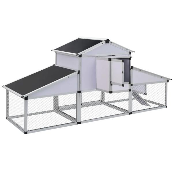 Outdoor 263×74×117cm 48kgs Aluminum Laying Hens Coop
