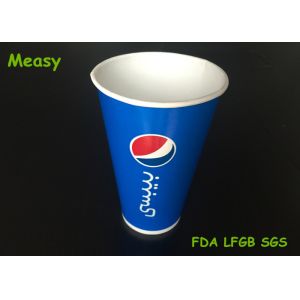 Pepsi 32OZ 12OZ Cola Cold Paper Cups , Blue disposable drinking cups Flexo