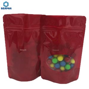 Foil Lined 120 Microns Stock Packaging Bags With Clear Window