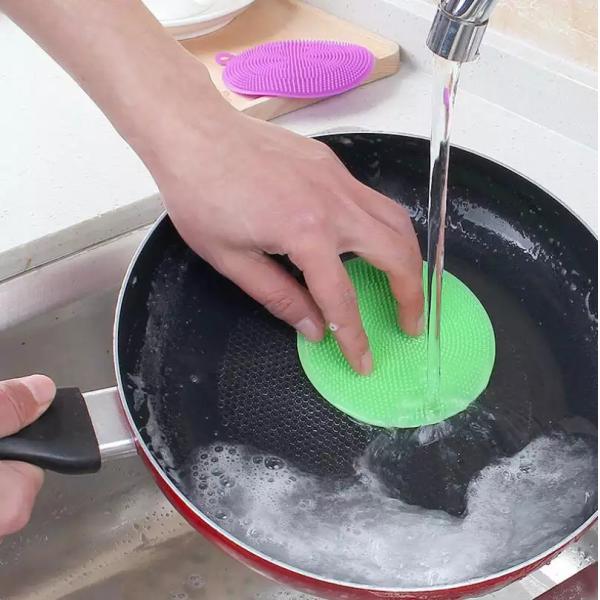 Double-side Circular Bowl Dish Washing Brush Silicone Cleaning Brush for Kitchen Cleaning