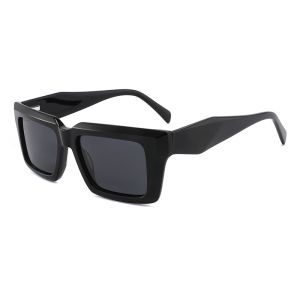 Unisex TAC Lens Square Acetate Sunglasses Thick Frame Two Colors