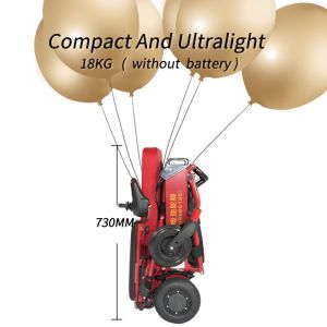 Aluminum 39.68Lb Lightweight Foldable Electric Wheelchair