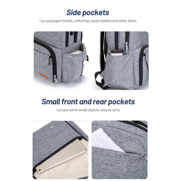 Maternity Diaper Bag Backpack With USB Interface 11.4*7.5*17.7inch