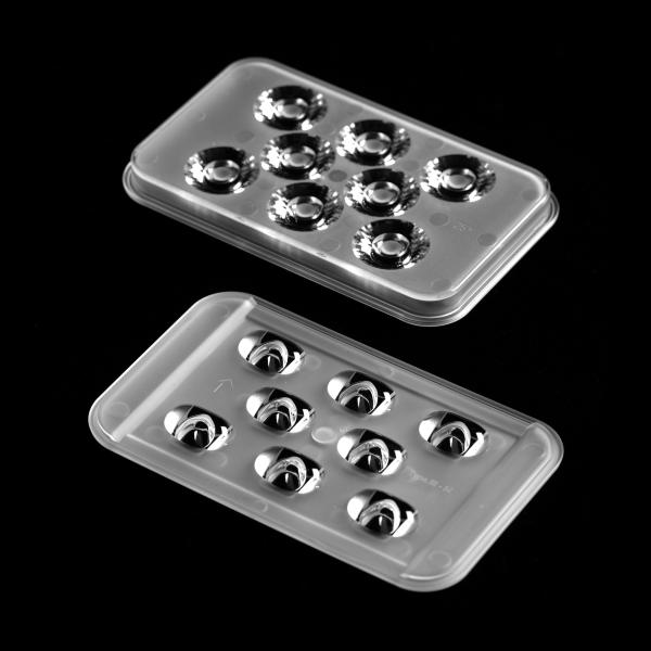 Buy 124x75mm 8 In 1 Lens for 7070LEDs, 30°/55°/T3M Beam Angles, High-Efficiency Street Lighting Lens at wholesale prices