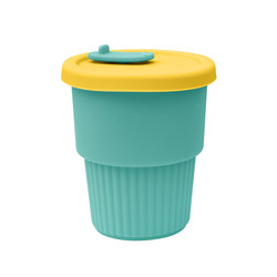 Travel Camp Collapsible Silicone Coffee Cup 350ml With Straw Lid