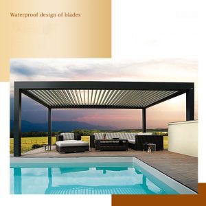 Courtyard Outdoor Flipped Louver Arbor Garden Villa High-Grade Awning Electric