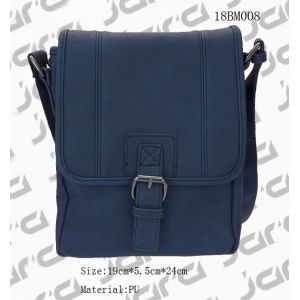 Classic Navy Messenger Bag , Cross Body PU Shoulder Bags For Office Male