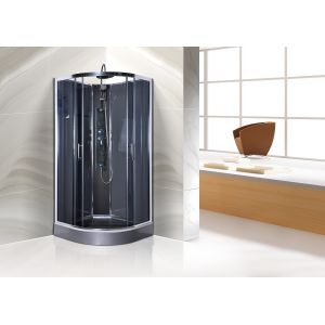 CE Approved Quadrant Shower Cubicles Normal Temperature With Grey Tempered Shelf