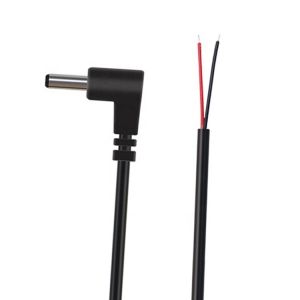 Customization 90 Degree Angle DC Barrel Jack Male 3.5x1.35mm to Stripped Tinned